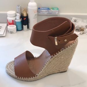 Reduced! Joie tan leather wedges